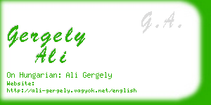 gergely ali business card